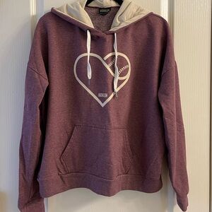 Women's Mauve Heart Baseball Hoodie